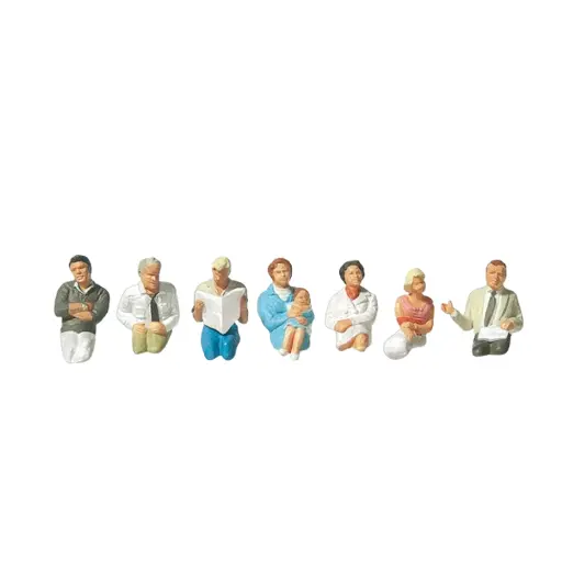[PR10298] 7 passagers assis sans jambes - Preiser 10298 - HO 1/87