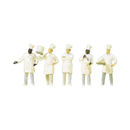 [PR10330] Lot de 5 chefs cuisiniers II PREISER 10330 - HO 1/87