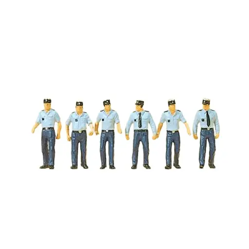 [PR10341] 6 policiers français en uniforme - Preiser 10341 - HO 1/87