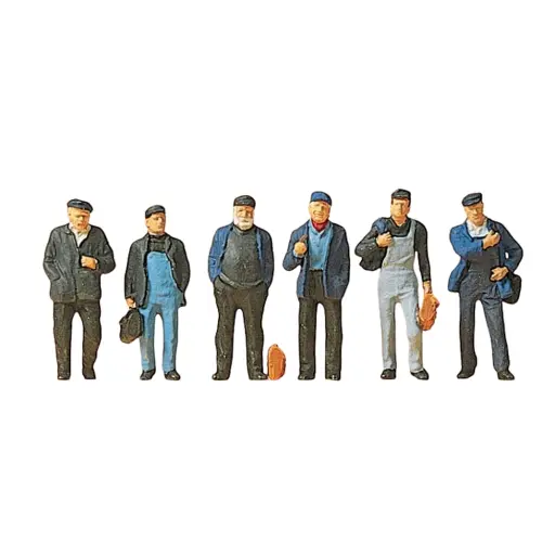 [PR10350] Lot de 6 ouvriers - Preiser 10350 - HO 1/87