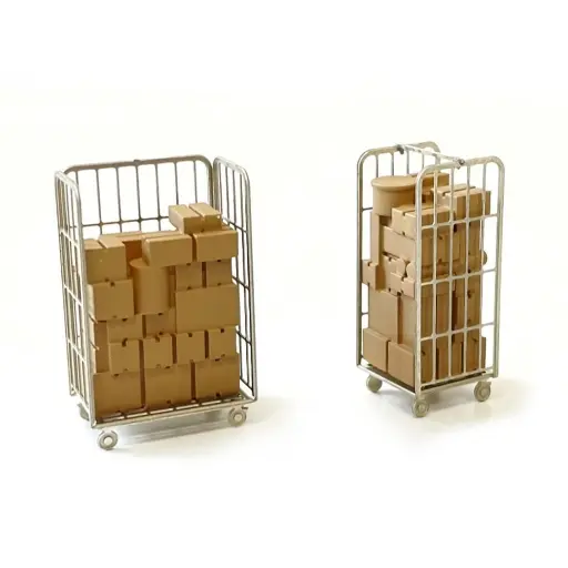 [87T221106] Lot de 2 Chariots à Paquets - 87TRAIN 221106 - HO 1/87