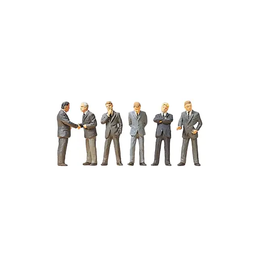 [PR10380] lot 6 Hommes d'affaires en costume PREISER 10380 - HO 1/87