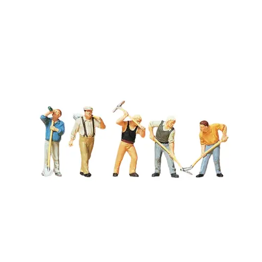 [PR10461] Lot de 5 ouvriers - Preiser 10461 - HO 1/87