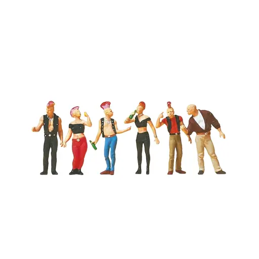 [PR10473] Lot de 6 Punks - Preiser 10473 - HO 1/87