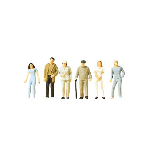 [PR14002] Lot de 6 passagers debout - Preiser 14002 - HO 1/87
