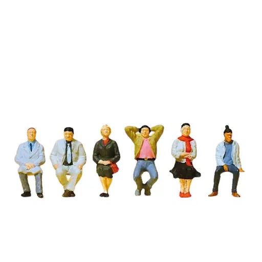 [PR10537] 6 Passagers assis - Preiser 10537 - HO 1/87