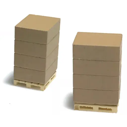 [87T221005] Lot de 2 palettes avec colis - 87Train 221005 - HO 1/87
