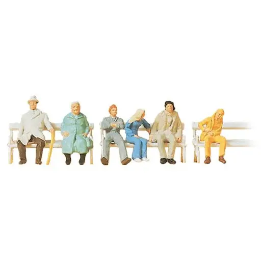 [PR14004] Pack de 6 Passagers Assis - Preiser 14004 - HO 1/87