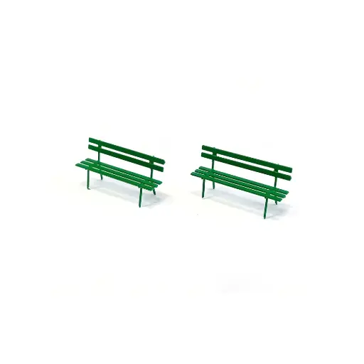 [87T221065] Bancs de parc verts - 87TRAIN 221065 - HO 1/87