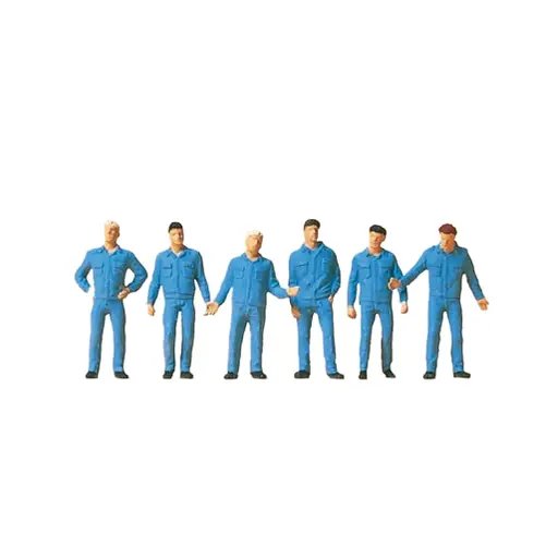 [PR14031] Lot de 6 mécaniciens - Preiser 14031 - HO 1/87