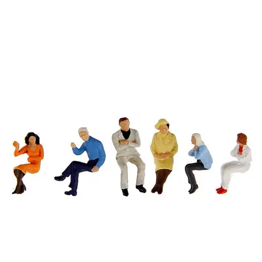 [PR14073] Lot de 6 personnages assis - Preiser 14073 - HO 1/87