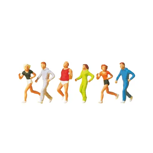 [PR14078] Pack de 6 Personnages faisant du Jogging - Preiser 14078 - HO 1/87