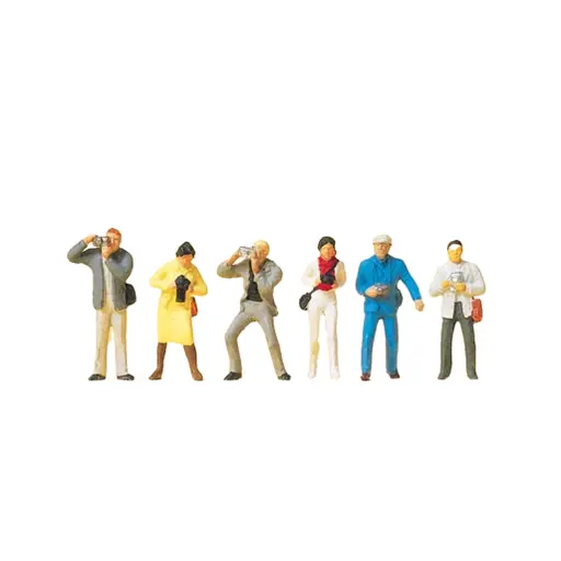 [PR14080] Lot de 6 personnages photographes - Preiser 14080 - HO 1/87