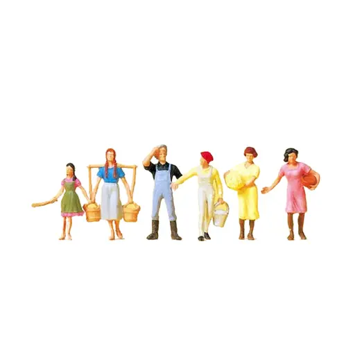 [PR14083] Lot de 6 Personnages - A La Ferme - Preiser 14083- HO 1/87