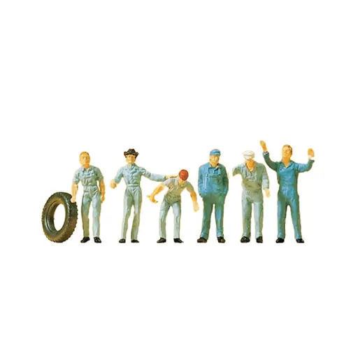 [PR14130] Pack de 6 Mécaniciens - Preiser 14130 - HO 1/87