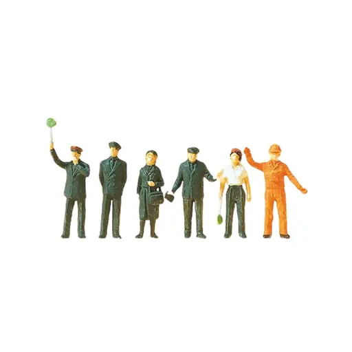 [PR14140] Lot de 6 personnel des chemins de fer - PREISER 14140 - HO 1/87