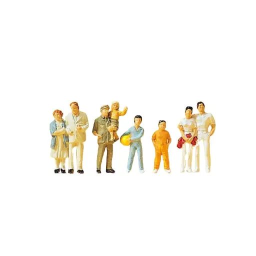 [PR14143] Lot de 8 Spectateurs - Preiser 14143 - HO 1/87