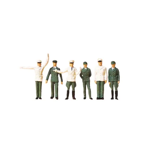 [PR14146] Lot de 6 policiers allemands de la RFA - Preiser 14146 - HO 1/87