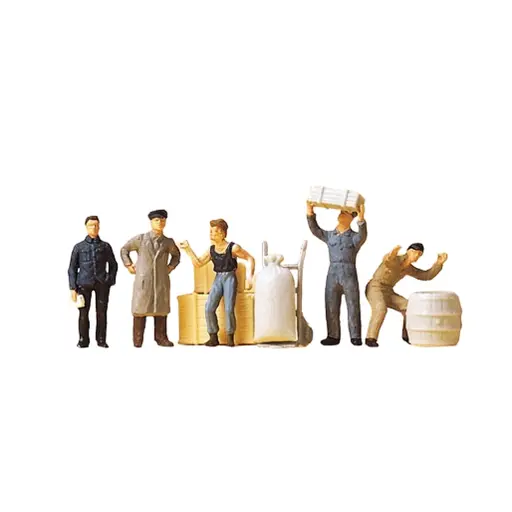 [PR14147] Lot de 5 personnages personnel d'entrepôt - Preiser 14147 - HO 1/87