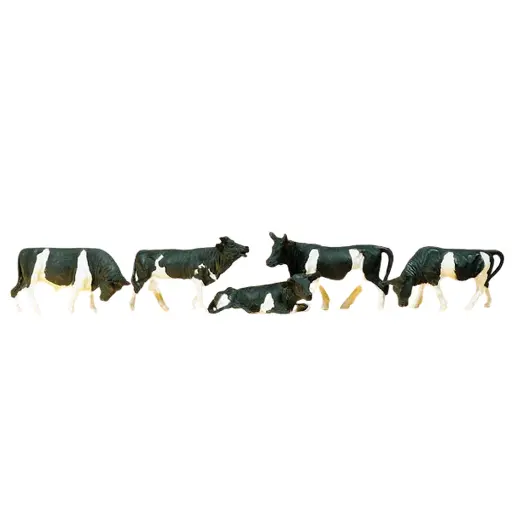 [PR14155] Vaches blanches et tachetées marrons Preiser 14155 - HO : 1/87
