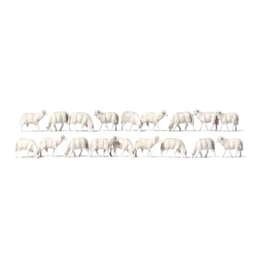 [PR14161] Lot de 18 moutons - Preiser 14161 - HO 1/87