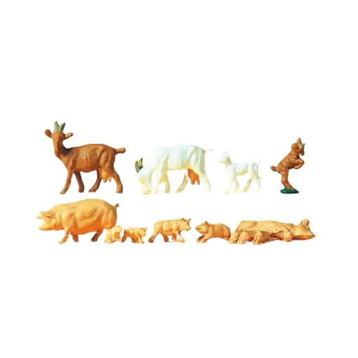 [PR14162] Lot de chèvres et porcs - Preiser 14162 - HO 1/87