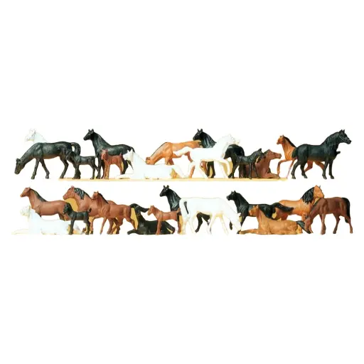 [PR14407] Troupeau de 26 Chevaux - Preiser 14407 - HO 1/87