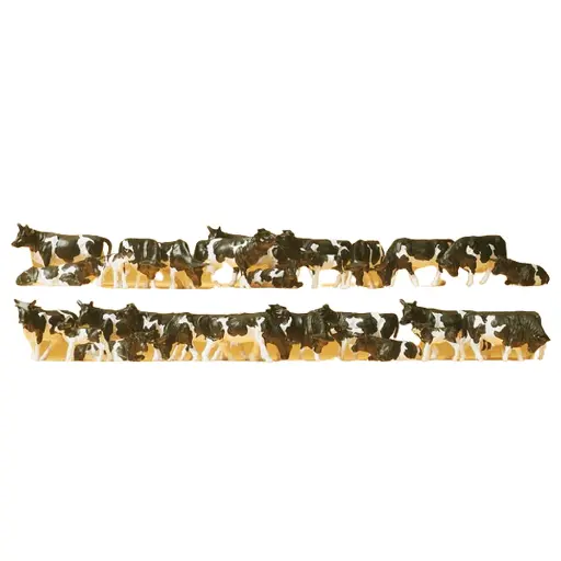 [PR14408] Pack de 30 Vaches - Blanche et Noire - Preiser 14408 - HO : 1/87
