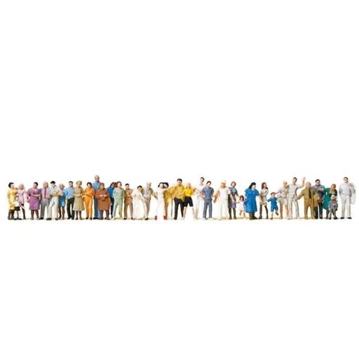 [PR14412] Lot de 36 passagers et marcheurs - Preiser 14412 - HO 1/87