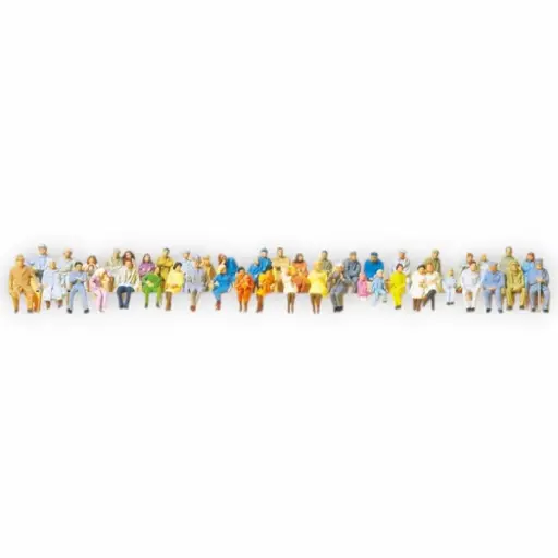 [PR14416] 48 figurines assises - Preiser 14416 - HO 1/87