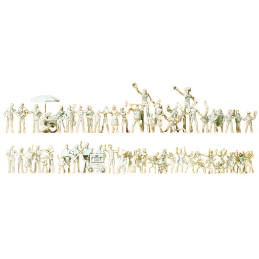 [PR16342] Lot de 60 Figurines - En Fête/Cirque - Preiser 16342 - A Peindre - HO : 1/87