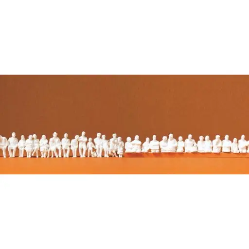 [PR16349] Passagers assis avec ou sans jambes 36 personnages à peindre - Preiser 16349 - HO 1/87