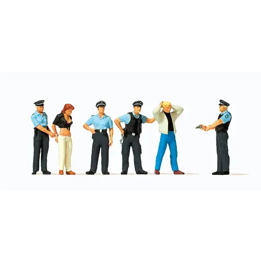 [PR10589] Lot de 6 personnages thème "Arrestation" PREISER 10589 - HO 1/87