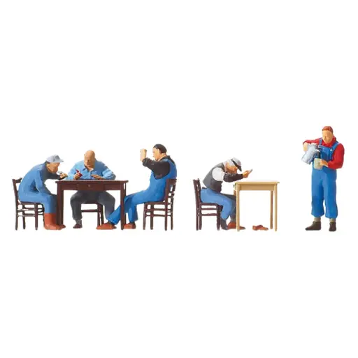 [PR10601] Cheminots américains en pause - Figurine - PREISER 10601 - Échelle HO 1/87