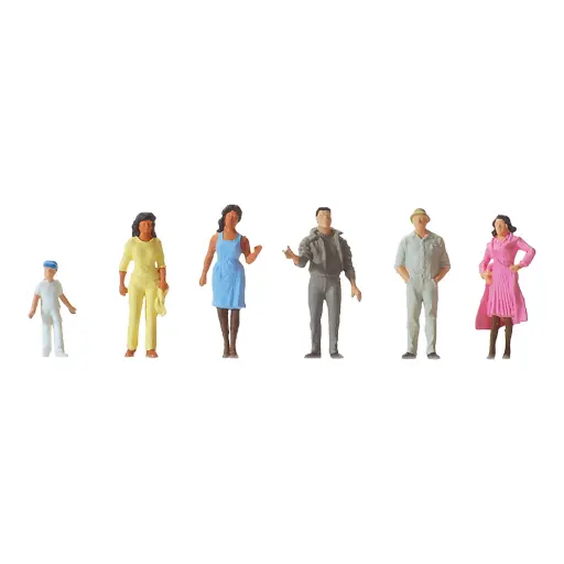 [PR14045] Lot de 6 figurines passants - Preiser 14045 - HO 1/87