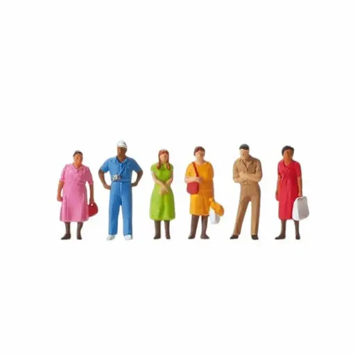 [PR14047] 6 personnages debout - Preiser 14047 - HO 1/87