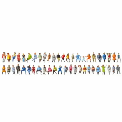 [PR14418] 48 voyageurs assis - Preiser 14418 - HO 1/87