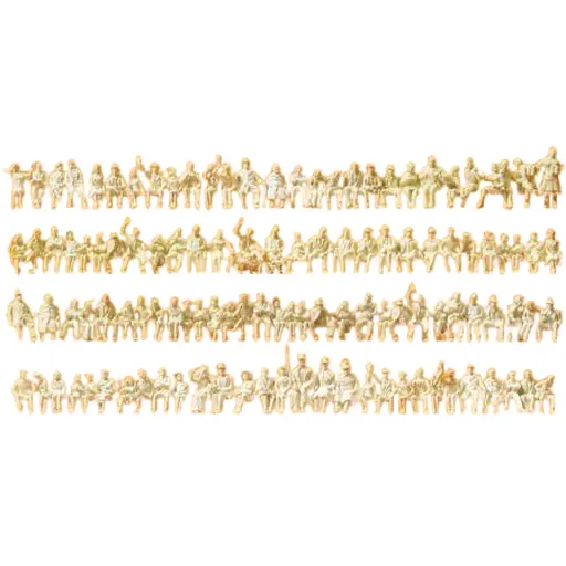 [PR16328] Lot 120 Personnages assis - A Peindre - Preiser 16328 - HO : 1/87