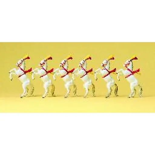 [PR20382] 6 chevaux de spectacle - Preiser 20382 - HO 1/87
