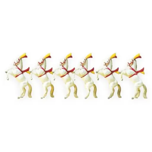 [PR20382] 6 chevaux de spectacle - Preiser 20382 - HO 1/87