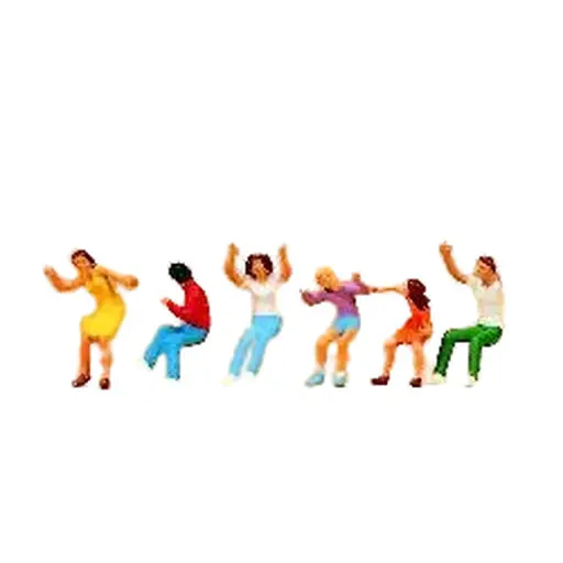 [PR24664] Lot de 6 Personnages pour "Chaises Volantes" - Preiser 24664 - HO : 1/87