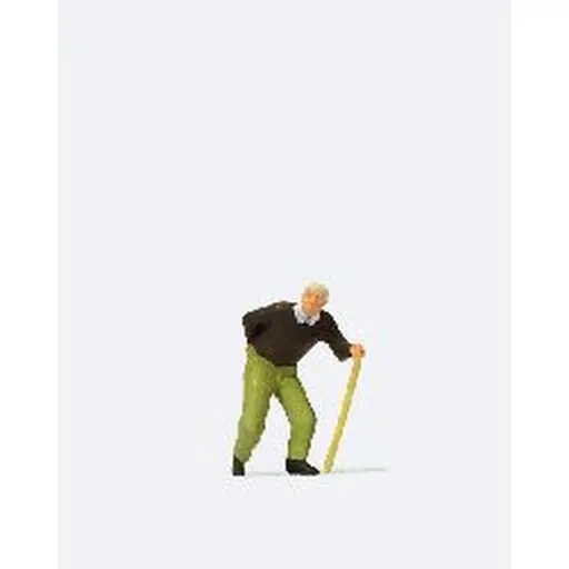 [PR28096] Figurine homme âgé avec une canne - Preiser 28096 - HO 1/87