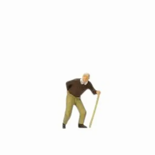 [PR28096] Figurine homme âgé avec une canne - Preiser 28096 - HO 1/87