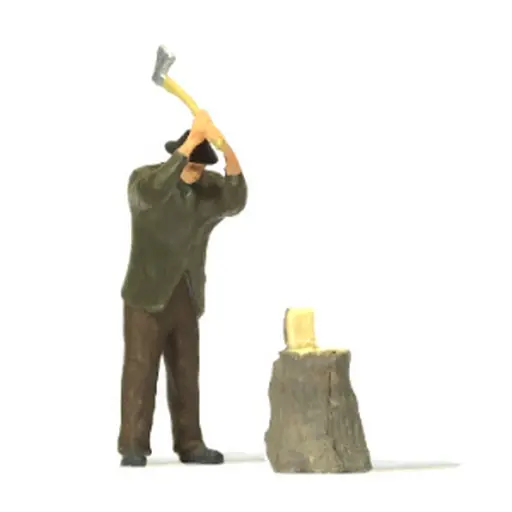 [PR28113] Personnage coupant du bois - Preiser 28113 - HO 1/87