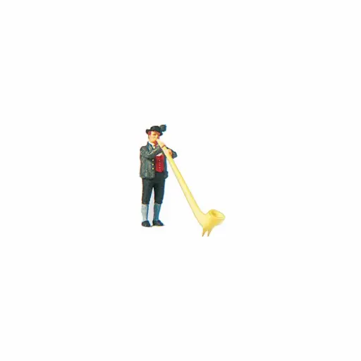 [PR29034] Personnage jouant du cor des Alpes - Preiser 29034 - HO 1/87