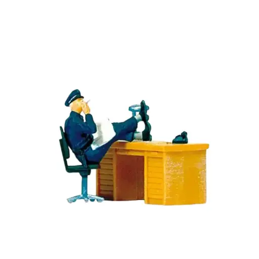 [PR29089] Policier américain assis - Preiser 29089 - HO 1/87