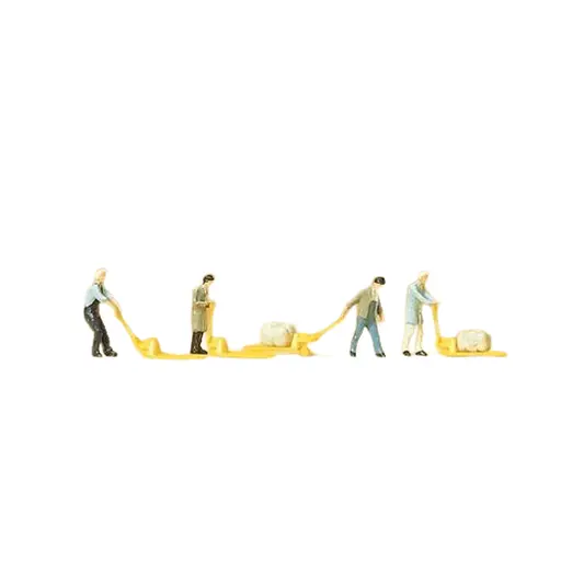 [PR79081] Lot de 4 livreurs avec transpalettes - Preiser 79081 - N 1/160