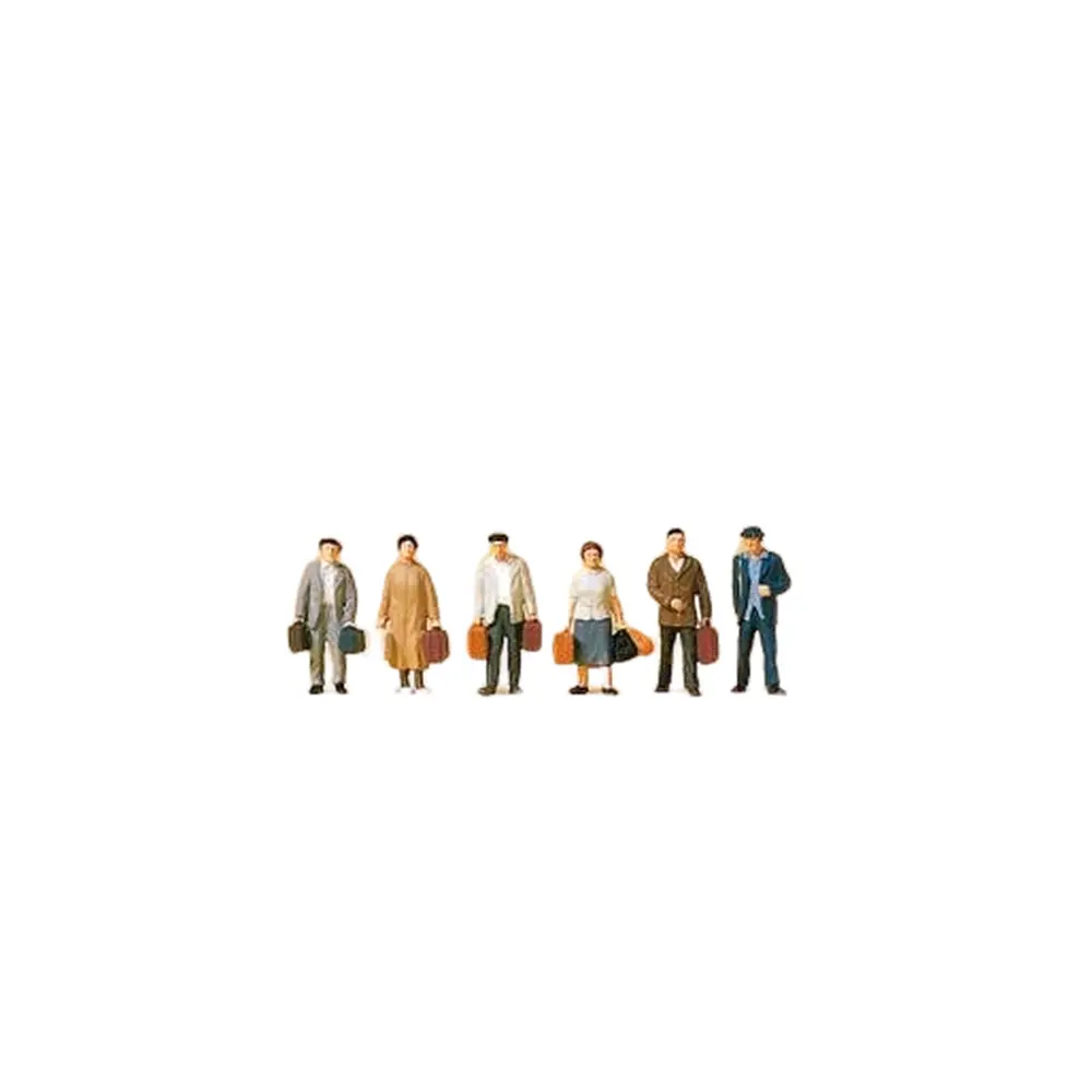 [PR79143] Pack de 6 Voyageurs avec Valises - Preiser 79143 - N: 1/160