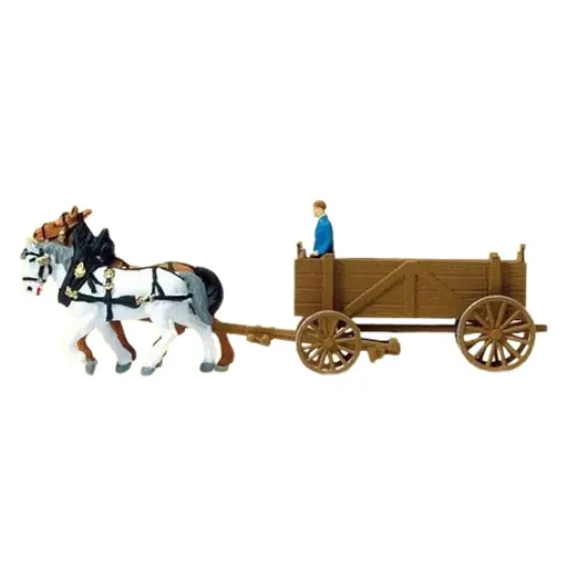 [PR79475] Charrette tirée par des chevaux - Preiser 79475 - N 1/160
