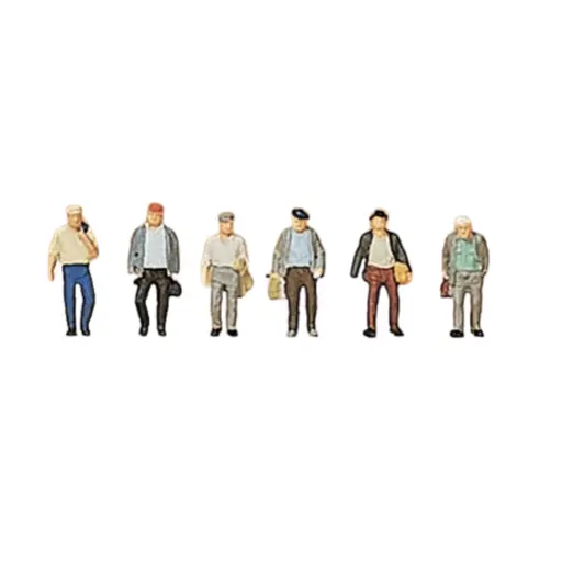 [PR88532] Lot de 6 ouvriers attendant leur correspondance - Preiser 88532 - Z 1/220e